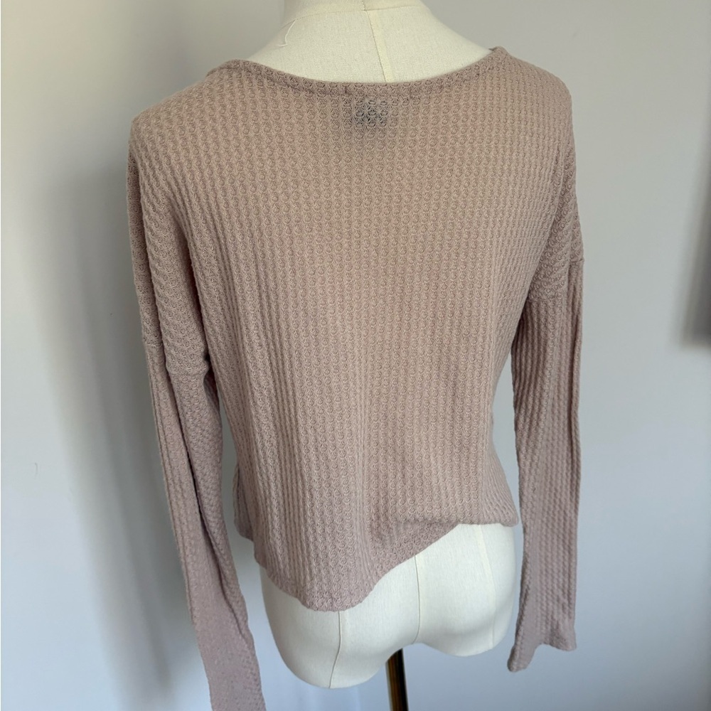 V-Neck Ruched Knit Sweater - Picture 4 of 6